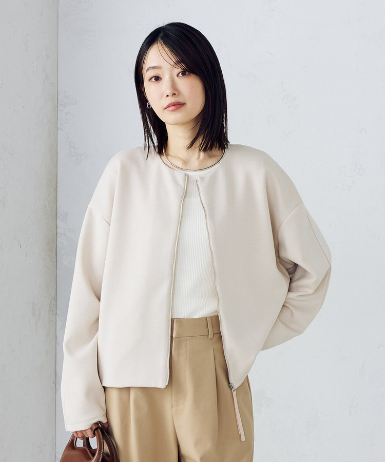 ふわ軽 ニュアンス ジップブルゾン（12-21BK01-205）｜コムサイズム