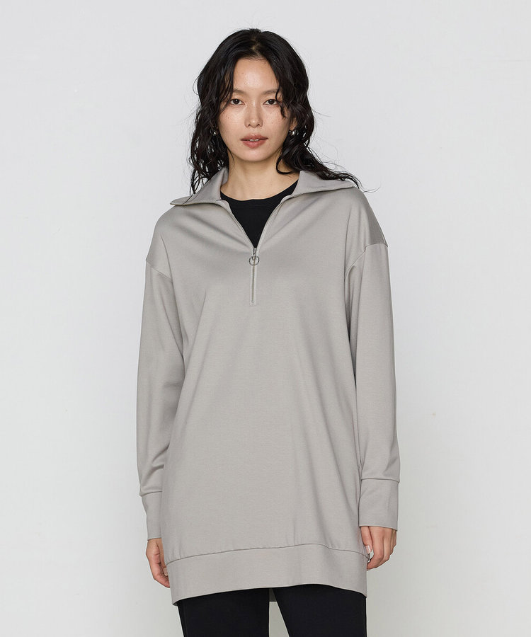 レーヨンストレッチポンチ ハーフジップチュニック（15-66EK01-205