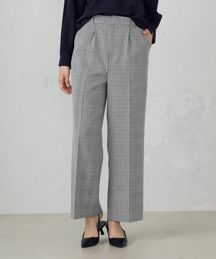 グレンチェック ワイドパンツ（38-52PK51-205）｜コムサモデルズ