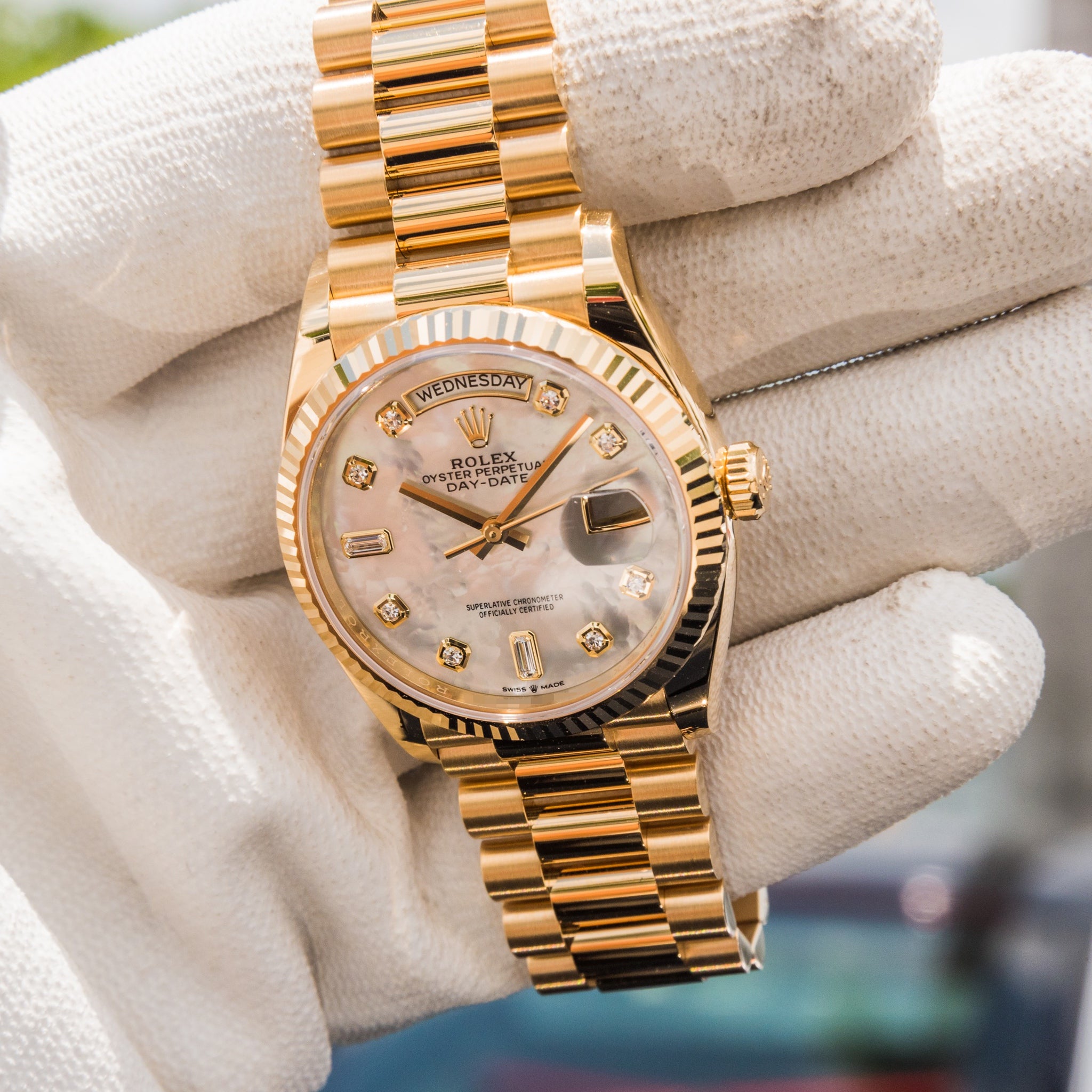 Rolex 2025 Day-Date 36mm Mother of Pearl 128238