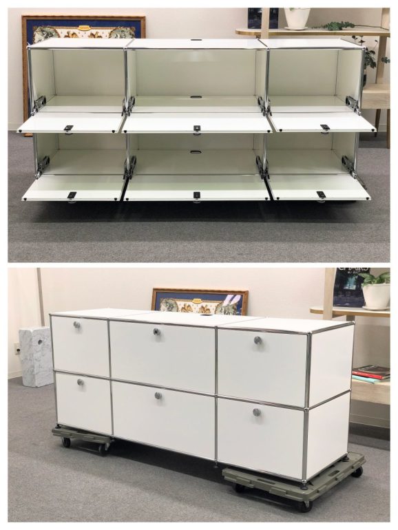 □USM Haller/USMハラーシステム□3列2段 白 キャビネット 収納 サイド