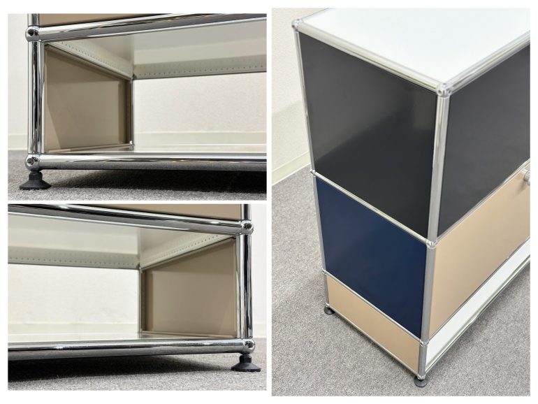 USMハラー ラック 1列1段 ホワイトオープンラック キャスター付き