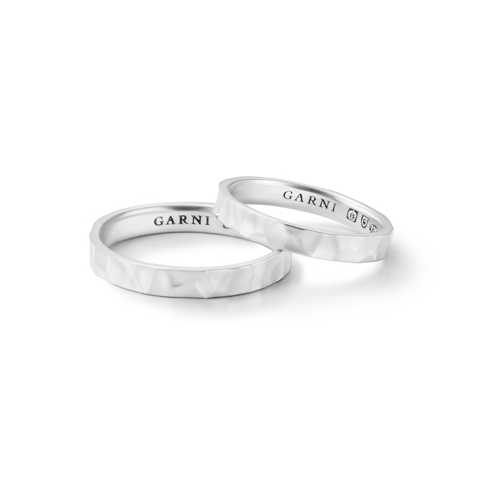 Crack Square Ring [2 pcs set] | GARNI ONLINE STORE