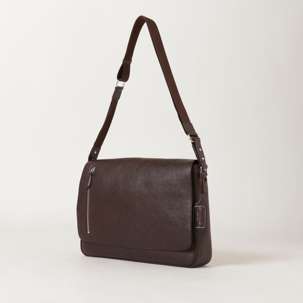 天然シボのナチュラルレザー メッセンジャーバッグ | Genuine Leather