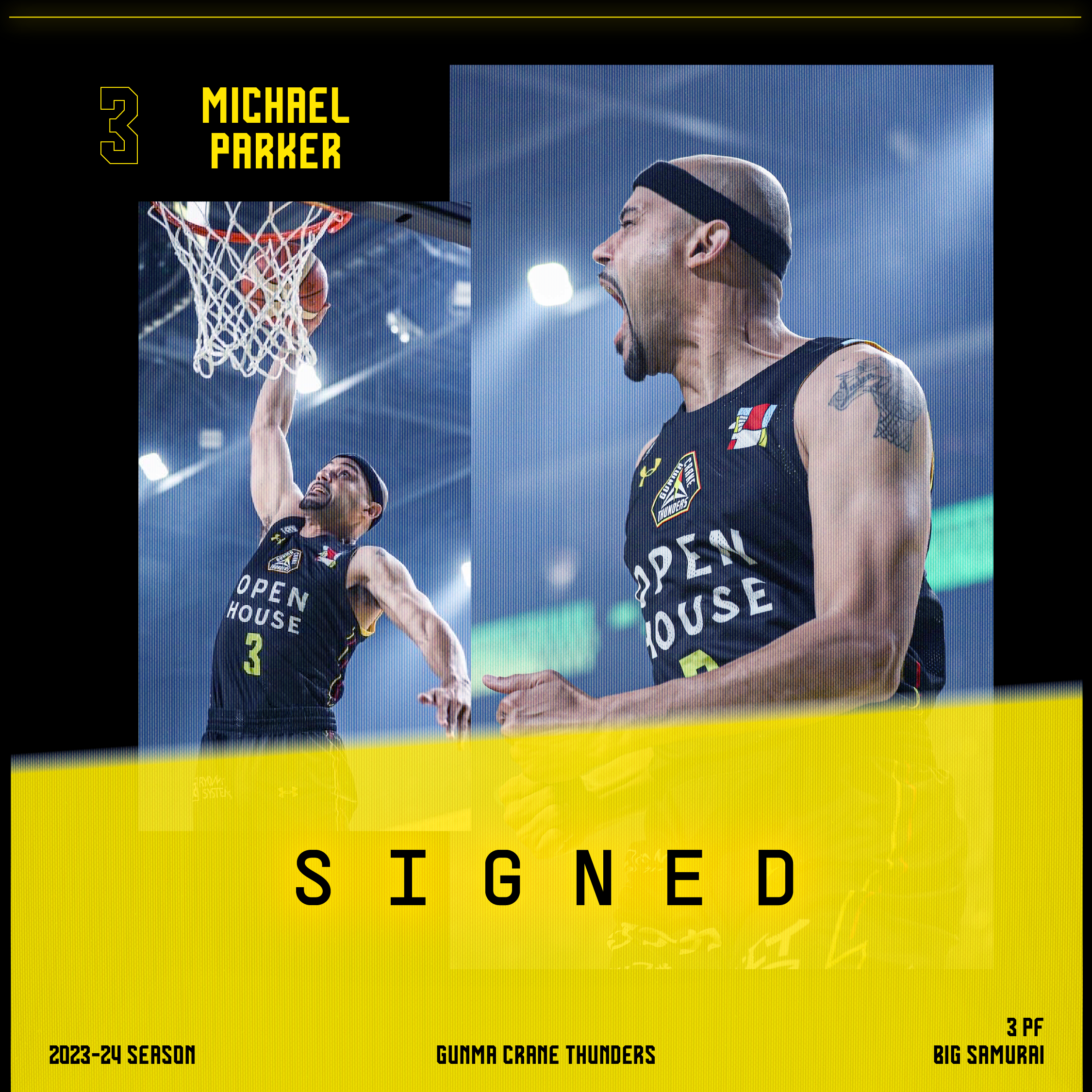 マイケル・パーカー選手 2023-24シーズン 選手契約(継続)合意の
