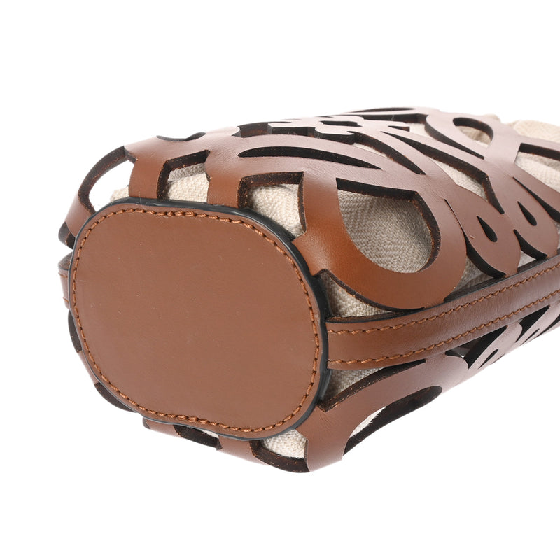 ロエベアナグラムカット アウトポケット ブラウン レディース