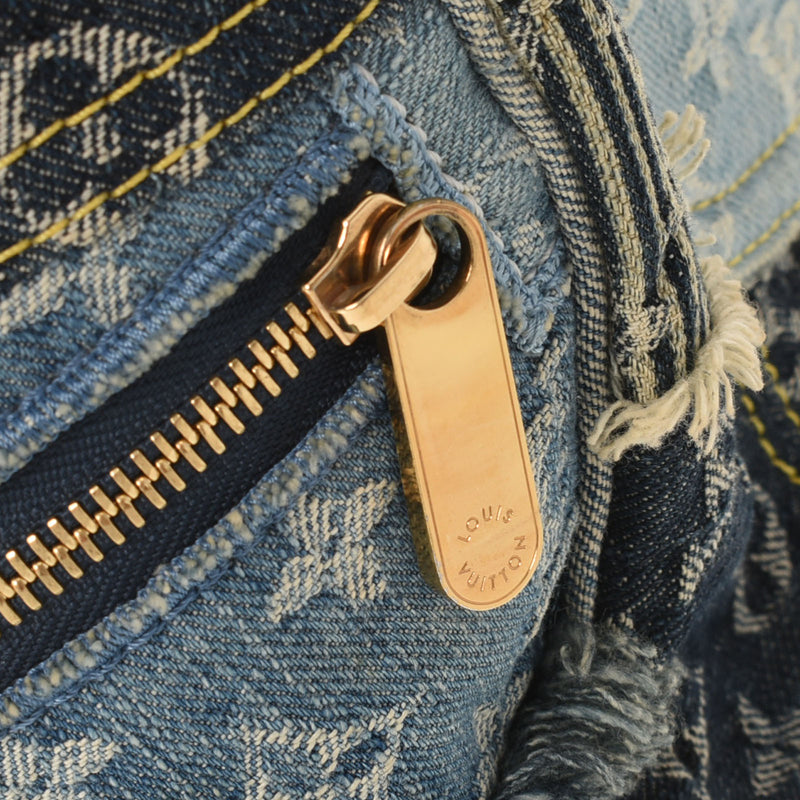 ルイヴィトンパッチワークデニム スピーディ30 14145 ブルー ユニ