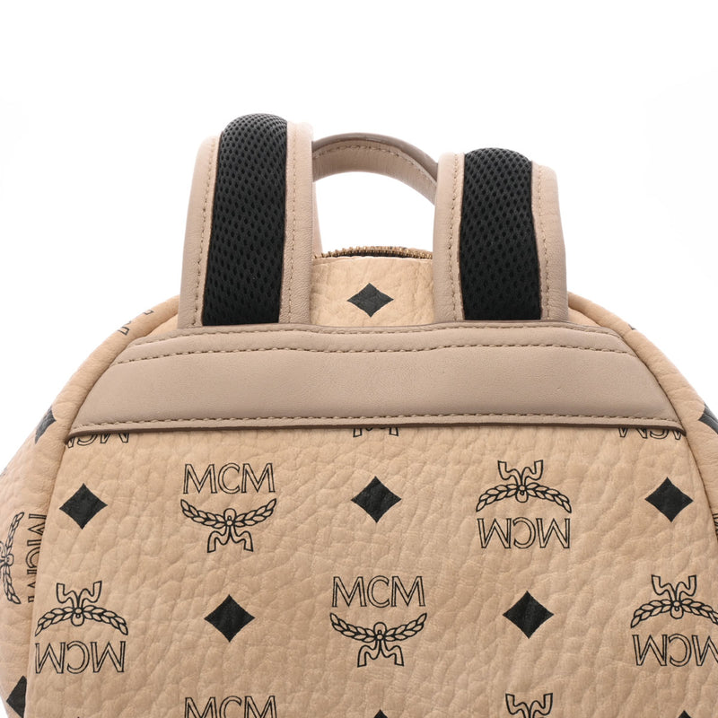 エムシーエムバックパック サイドスタッズ ベージュ ゴールド金具