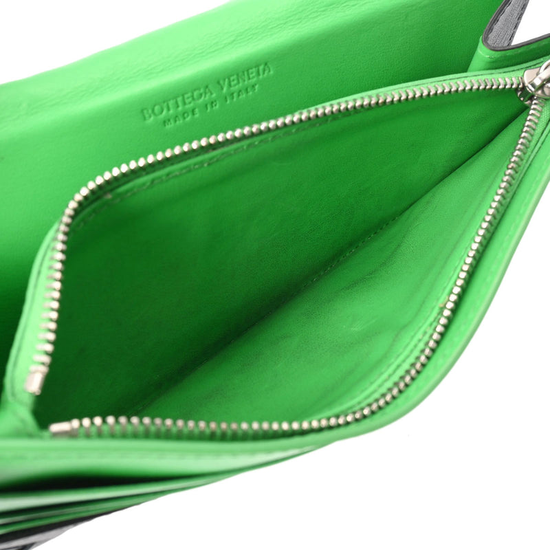 ボッテガヴェネタラウンドファスナー 43169 黒/緑 メンズ レザー 長