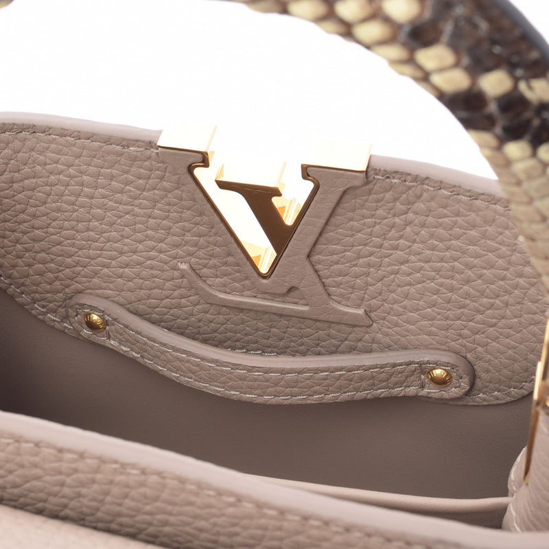 ルイヴィトンカプシーヌ MINI ガレ レディース パイソン ハンドバッグ