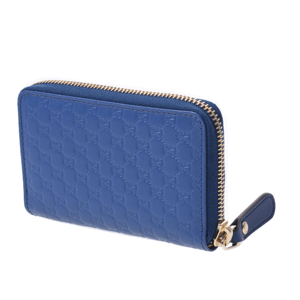 グッチマイクログッチシマ 小銭入れ 青 ユニセックス レザー コイン