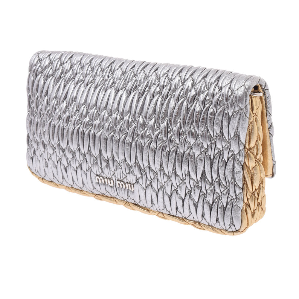 ミュウミュウクラッチバッグ ゴールド/シルバー レディース 2WAYバッグ