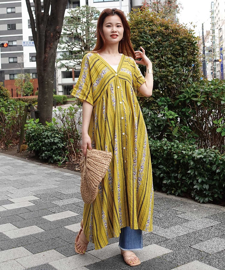 3way花柄ストライプVネックワンピース | ONE PIECE,ワンピース | LOWY