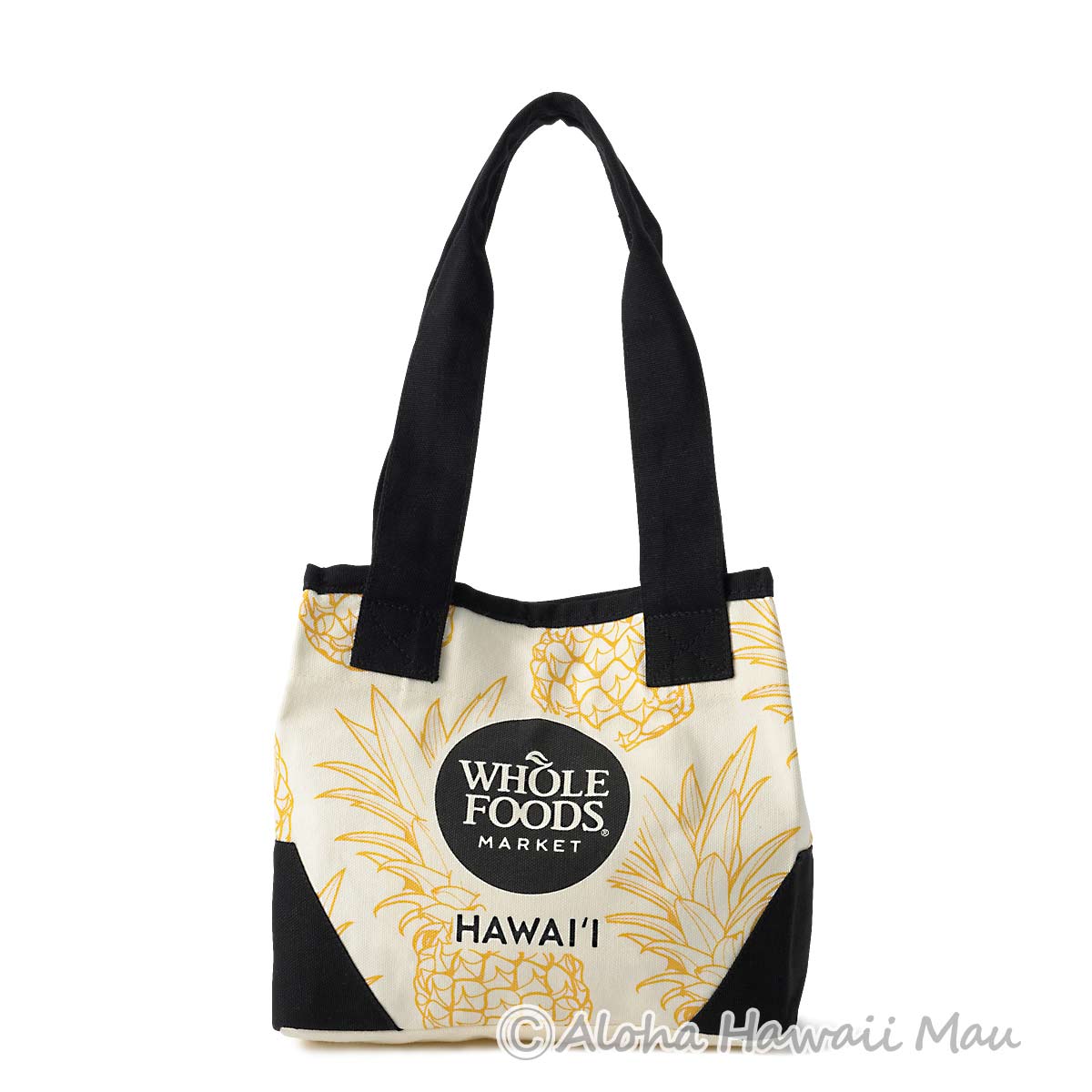 ハワイ限定〉ホールフーズマーケット ミニトートバッグ パイナップル柄