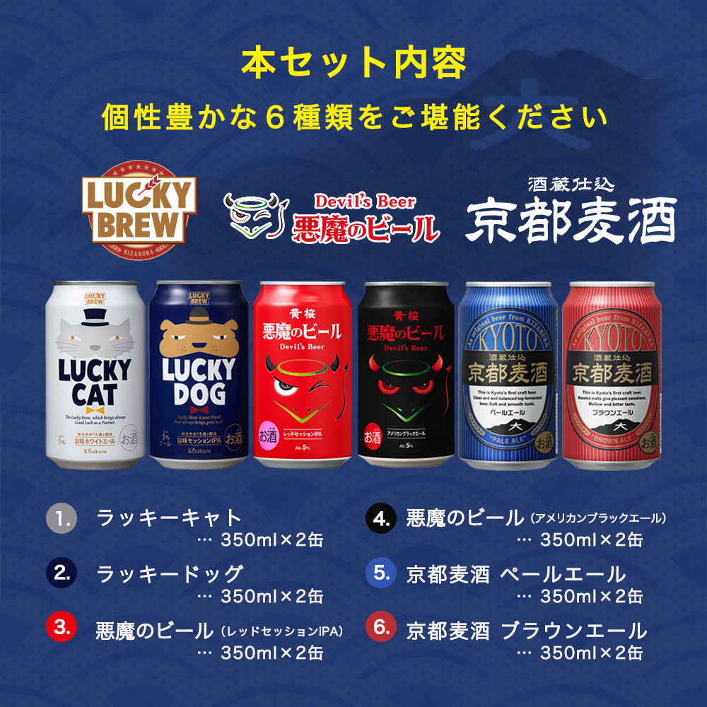 黄桜 クラフトビール 6種12本 ビールセット （350ml×12缶） 【商品番号