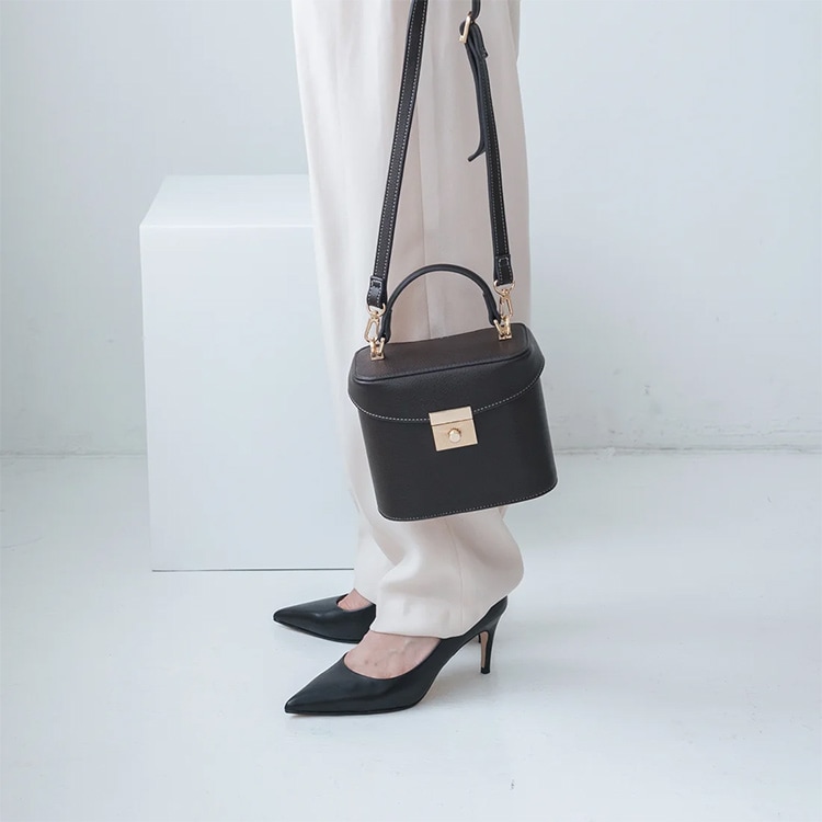 パンプス 7cmヒール 本革 ポインテッドトゥ ハイヒール ピンヒール