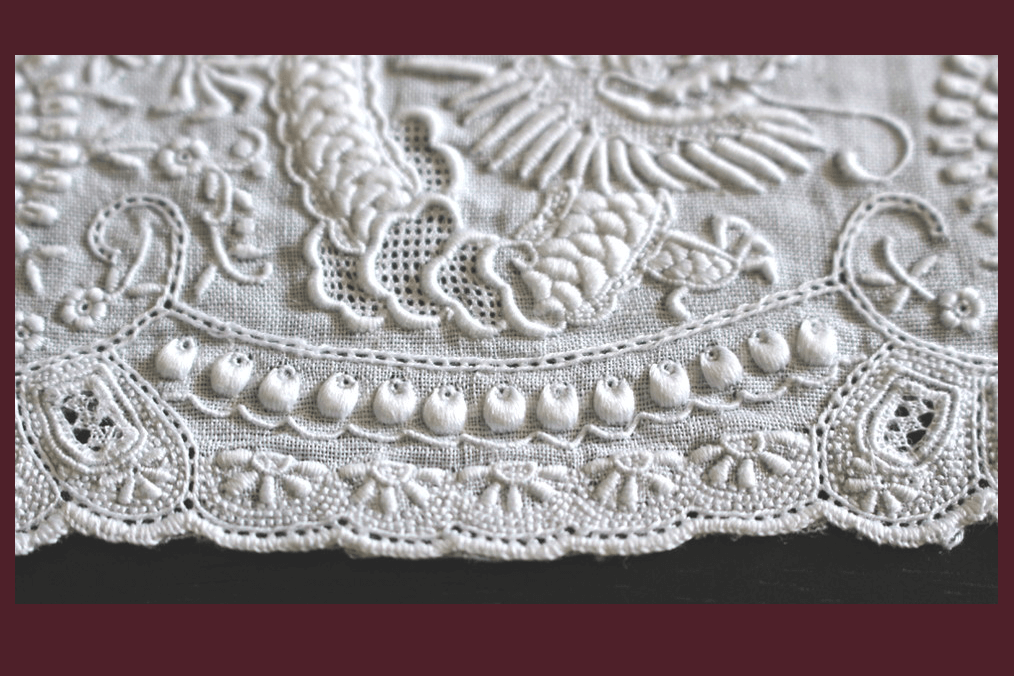 shan tou スワトウ刺繍 ハンカチ 約30×30cm｜インテリアレース