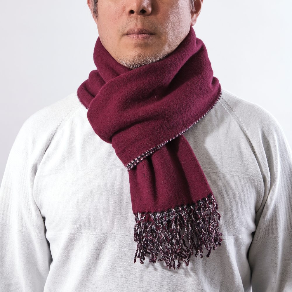 KIETH リバーシブルマフラー【2つの表情を楽しむ、上品なウール100