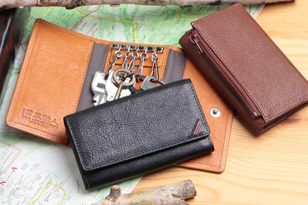 革職人 Dualline（デュアルライン）小銭入れ付き5連キーケース