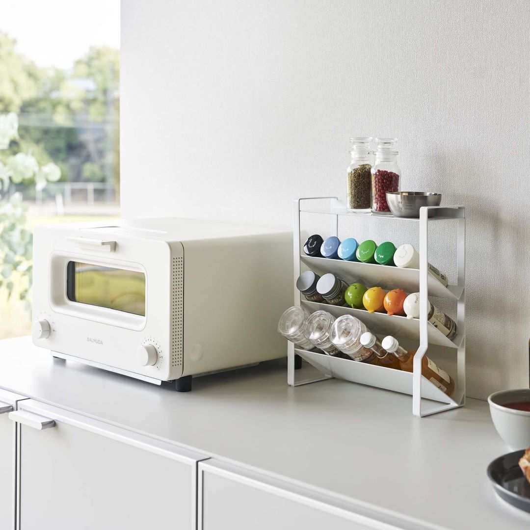 隠せる 引き出し式調味料ラック 50cm 3段 大容量 スパイス 省スペース