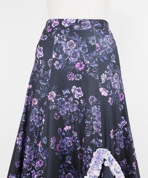 フラメンコ デザインファルダ ブラック パープル【フラメンコ ファルダ