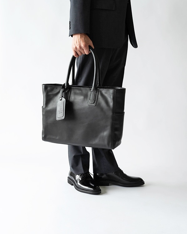 レザートートバッグメンズ 本革 ブラック黒 ビジネス CROSBY-II