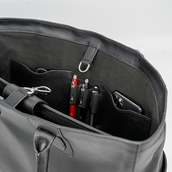 レザートートバッグメンズ 本革 ブラック黒 ビジネス CROSBY-II