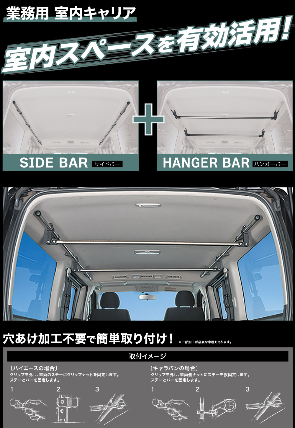 カーメイト イノープロシリーズ NS122 室内キャリア サイドバー L2200