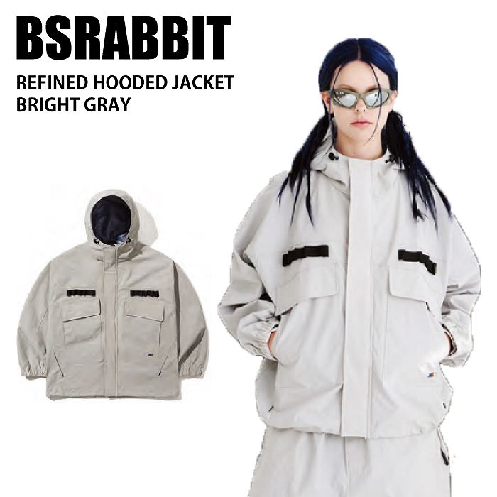 BSRABBIT ビエスラビット REFINED HOODED JACKET BRIGHT GRAY 24-25