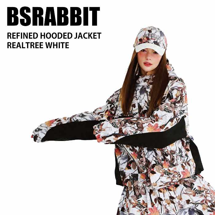 BSRABBIT ビエスラビット REFINED HOODED JACKET REALTREE WHITE 24-25