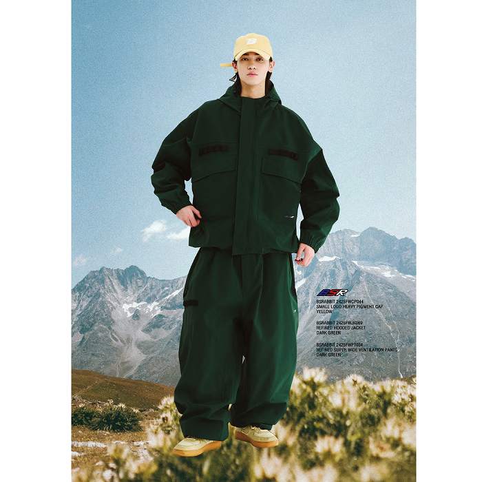 BSRABBIT ビエスラビット REFINED SUPER WIDE VENTILATION PANTS DARK