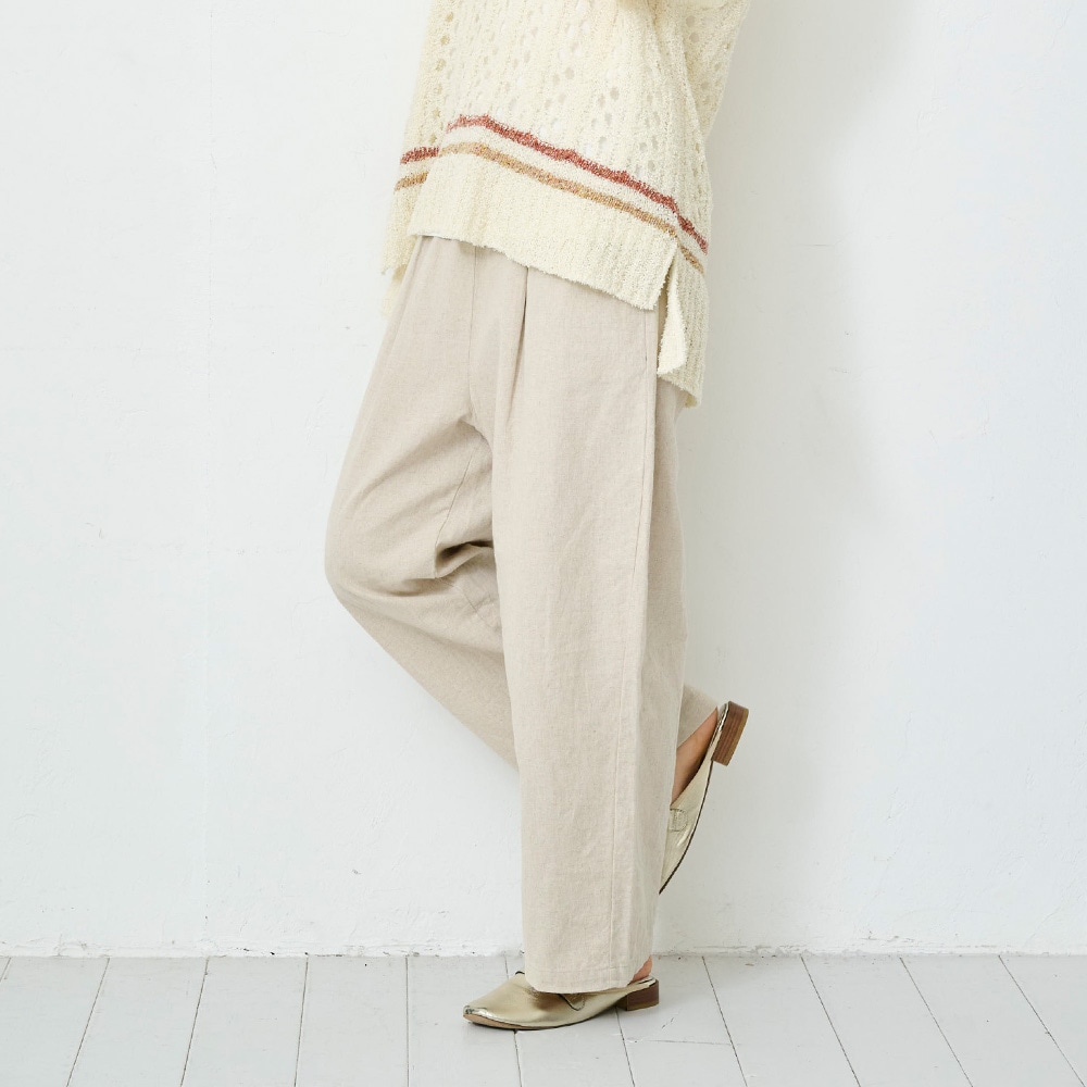 NARU(ナル) ソフトリネンコットンキャンバス ワイドスラックス 661817