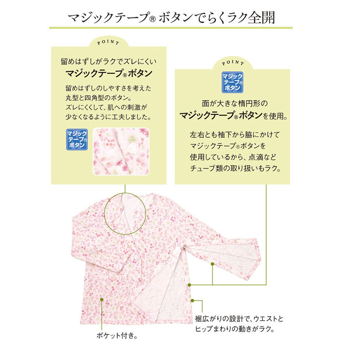 ワコール Wacoal らくラクパートナー (Mサイズ)全開パジャマ (長袖