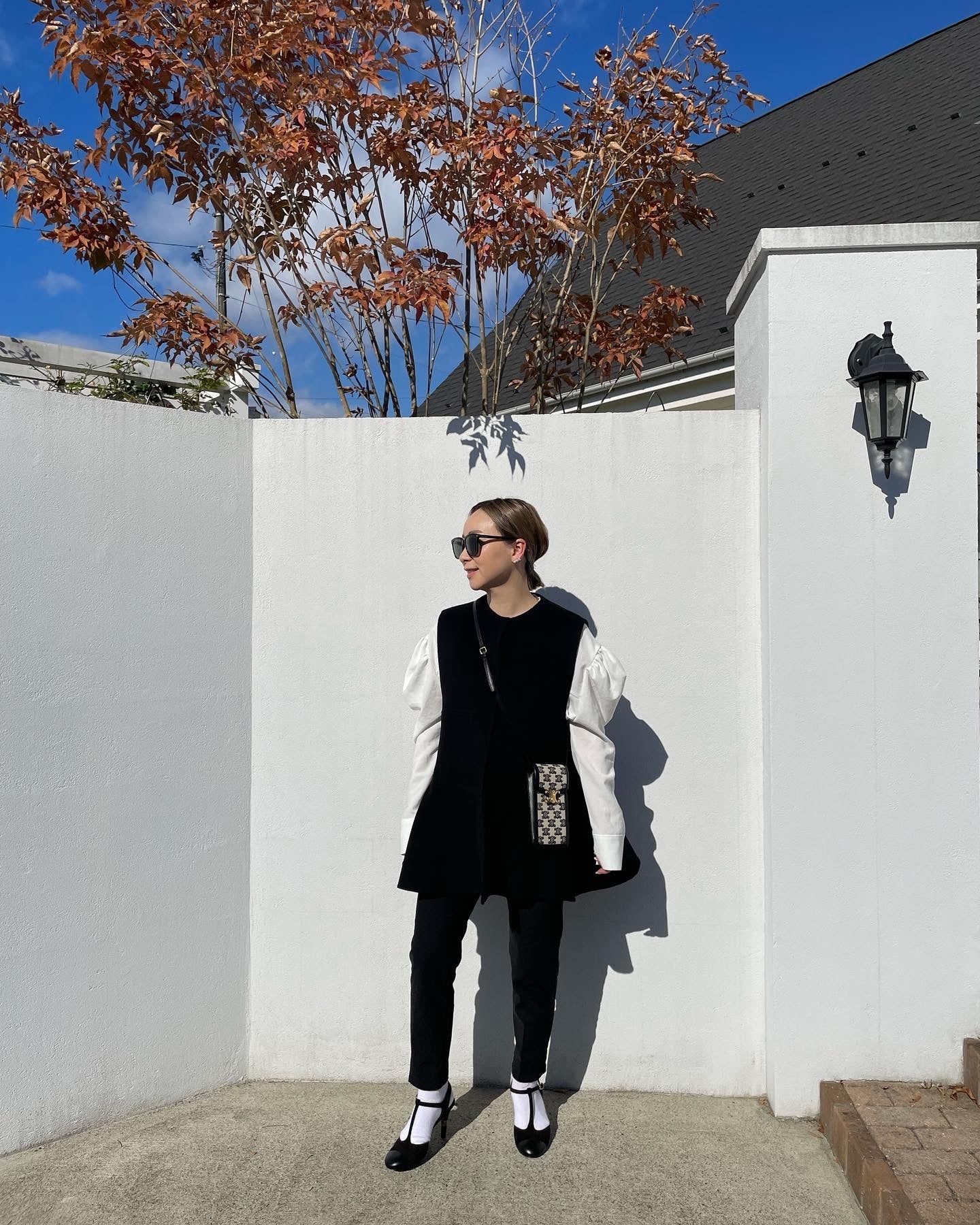 美品 st.cecilia girlishリバーウールフレアジレホワイト