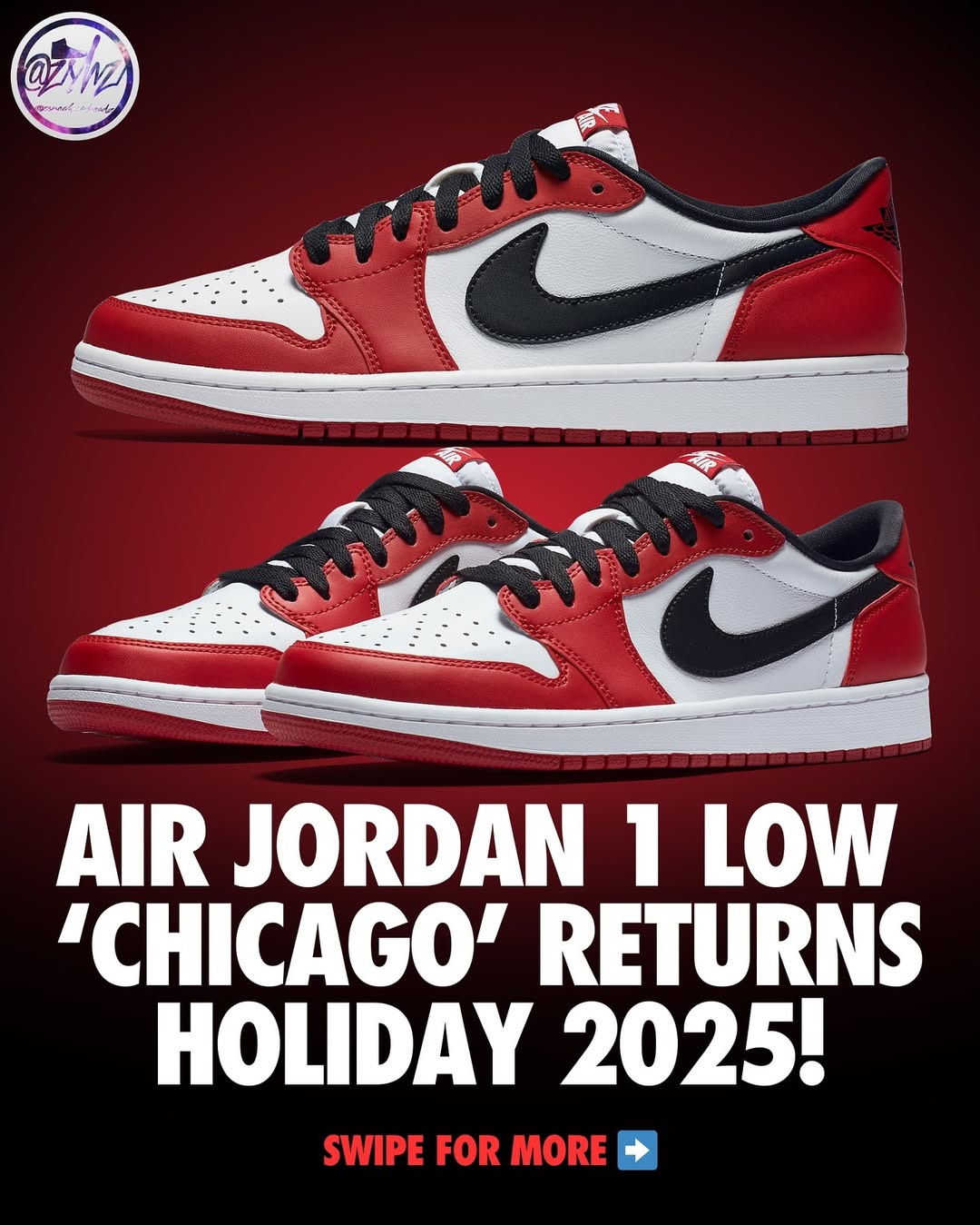 NIKE JORDAN 1 LOW OG CHICAGOが2025年12月頃に海外発売予定 | God