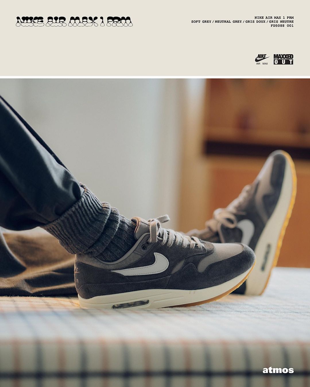 NIKE AIR MAX 1 CREPE SOFT GREYが2/24、2/25、3/6に国内発売予定