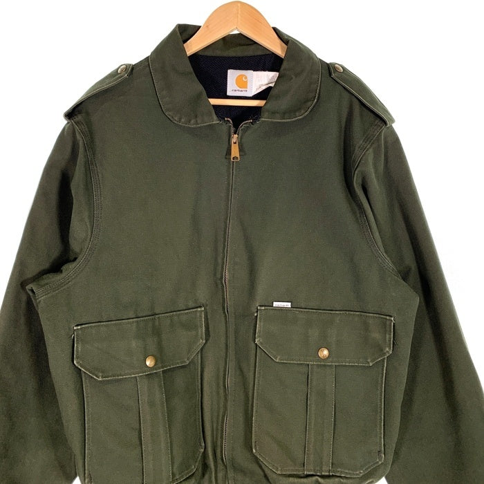 90`s Carhartt カーハート ダック ボンバージャケット サンタフェ モス