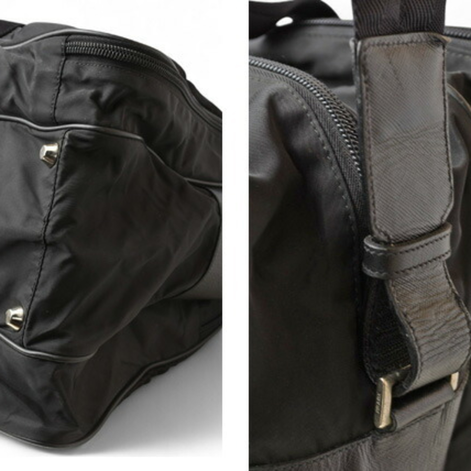 Prada Shoulder Bag Boston Men's 2way PRADA V58 VIAGGIO Nylon NERO