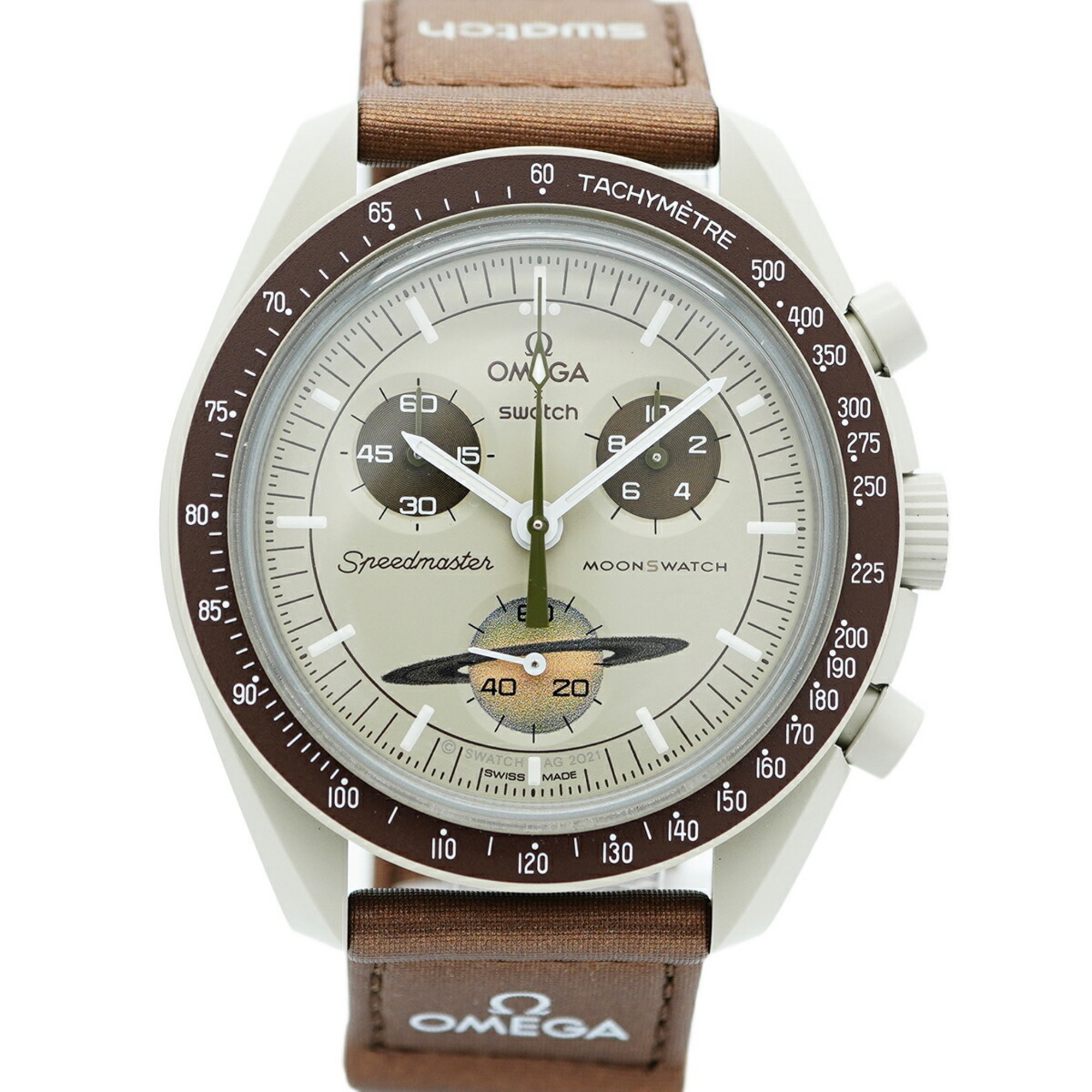 Swatch x Omega Mission to Saturn SO33T100 Beige Dial Men's Watch