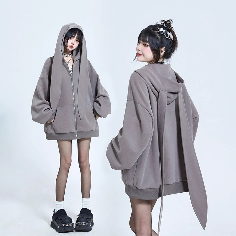 うさ耳フードパーカー オーバーサイズ – 個性的なファッション通販