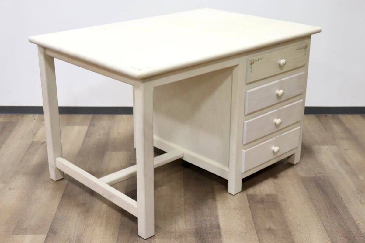 GMGN284A○スペイン製 シャビーシック 片袖デスク 学習机 勉強机 店舗