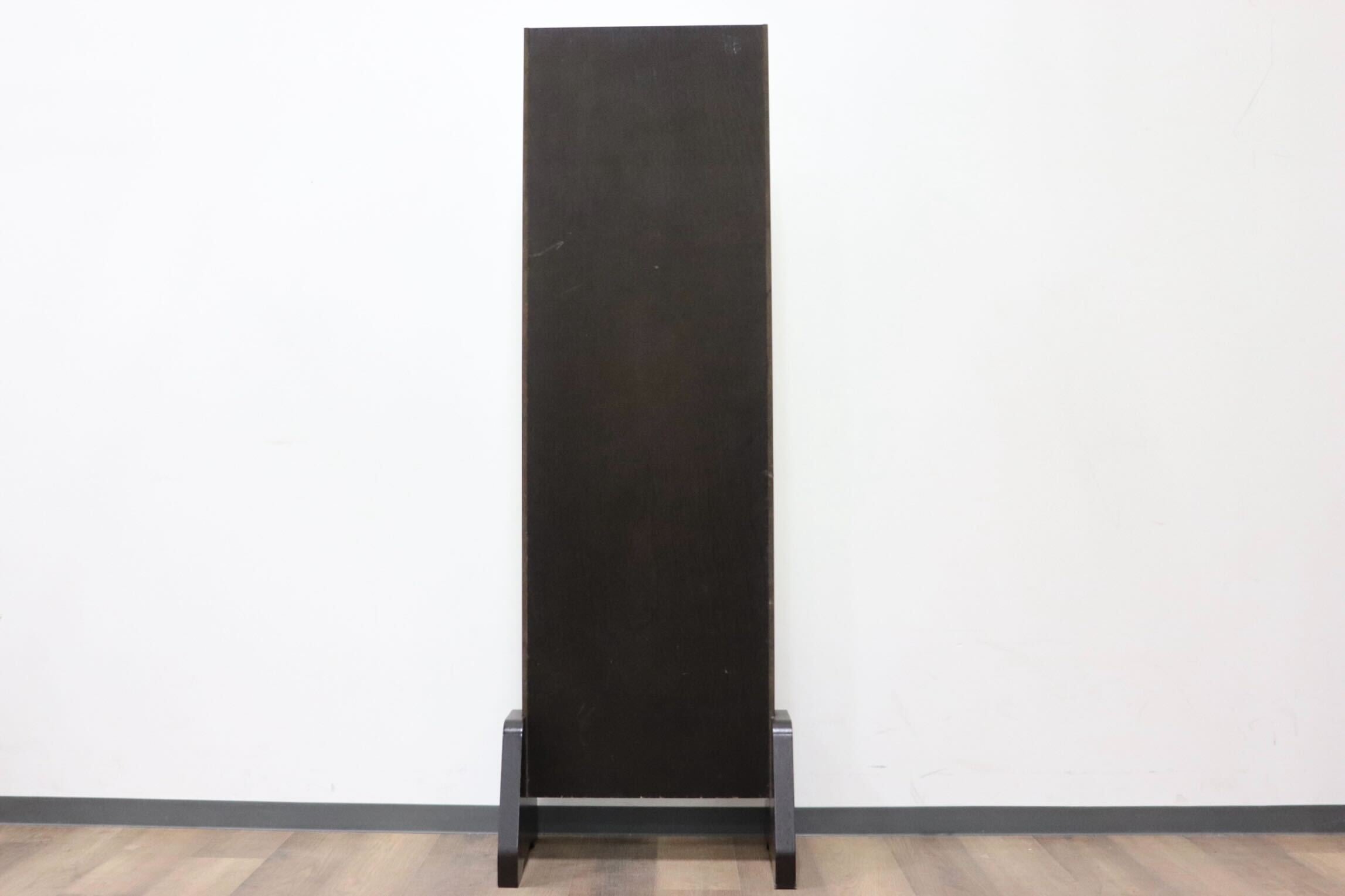 GMGF106○鎌倉彫 スタンドミラー 鏡 姿見 全身鏡 木製 彫刻 漆塗り