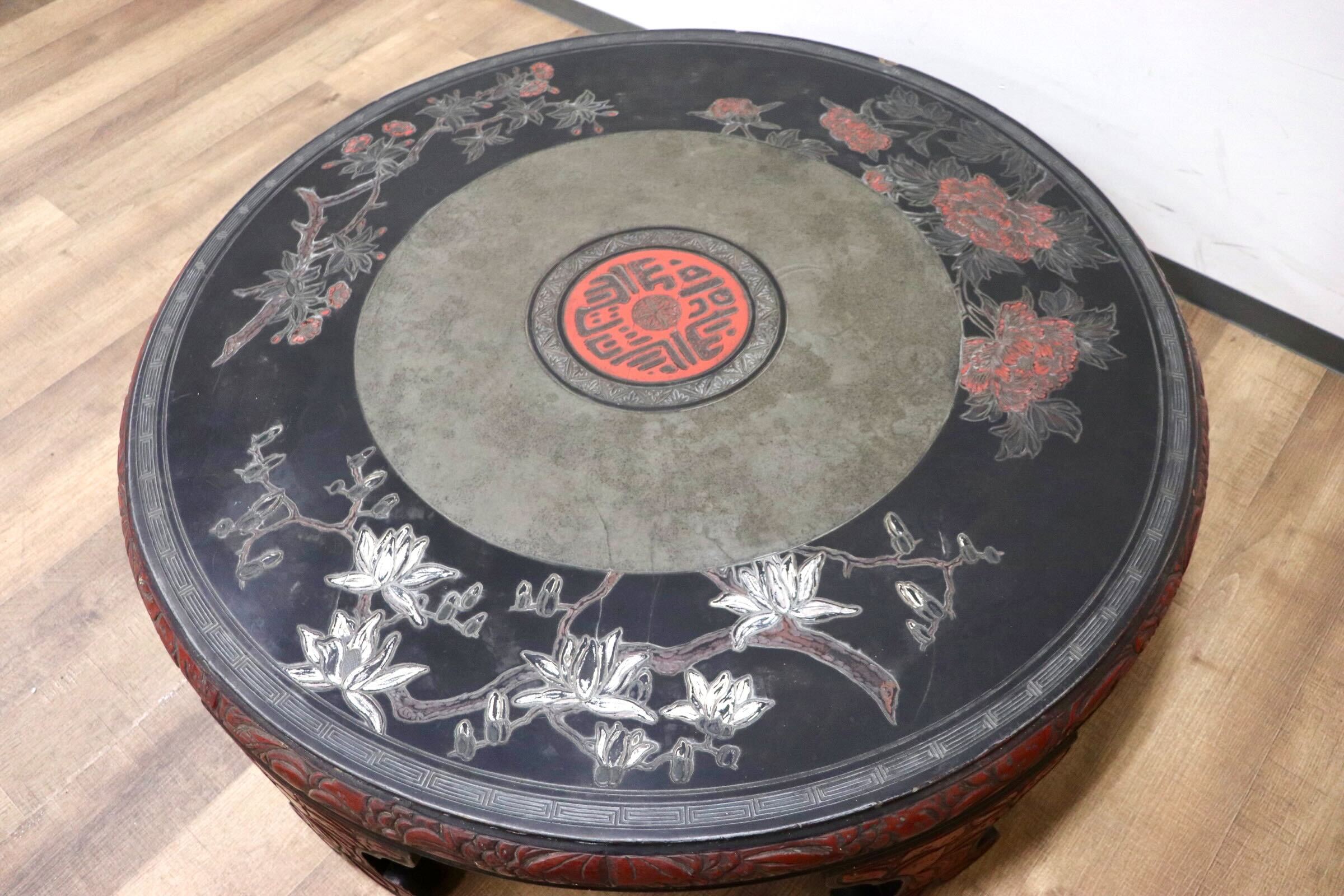 GMGH455○中華様式 座卓 ローテーブル リビングテーブル ラウンド