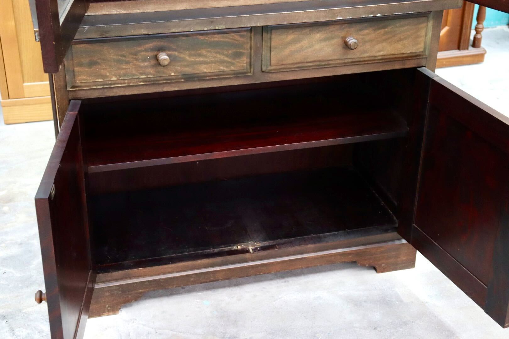 GMHK866○九州民芸家具 食器棚 本棚 飾り棚 カップボード キャビネット