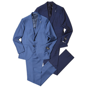 Belvest（ベルベスト）ウールモヘアピンヘッド3B1プリーツスーツ