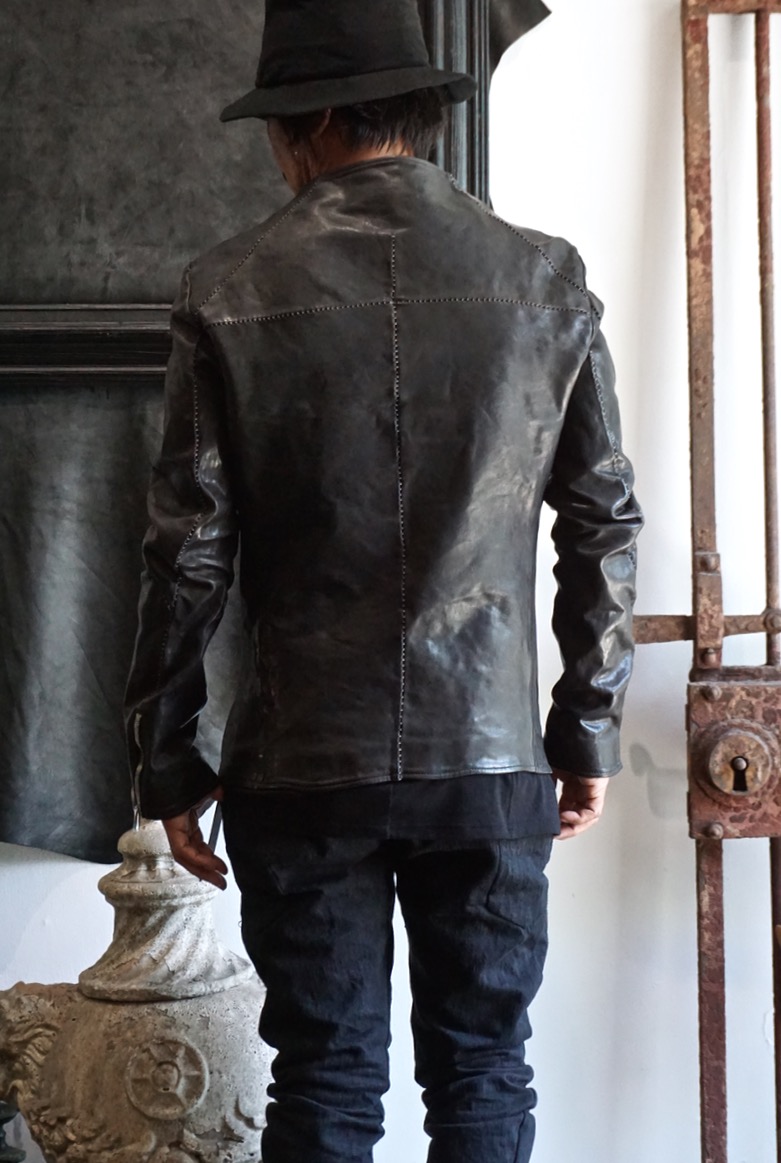 11911-41157. incarnation. Horse Leather No Collar Zip/F Moto