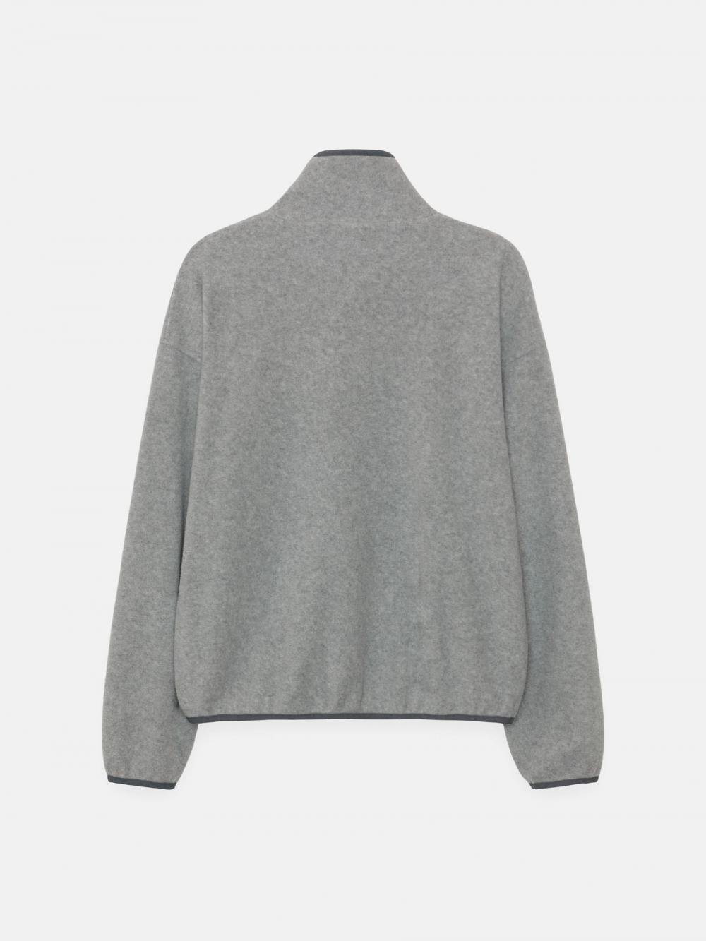 フリース ハーフジップアップ スウェットシャツ (グレー) | ENZO BLUES