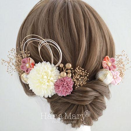 花飾り アレンジ名 ニュークラシック 髪飾り 成人式 卒業式 【マムと