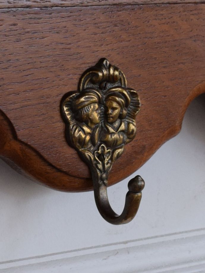 フランスのウォールシェルフ、オーク材のおしゃれなアンティークの壁