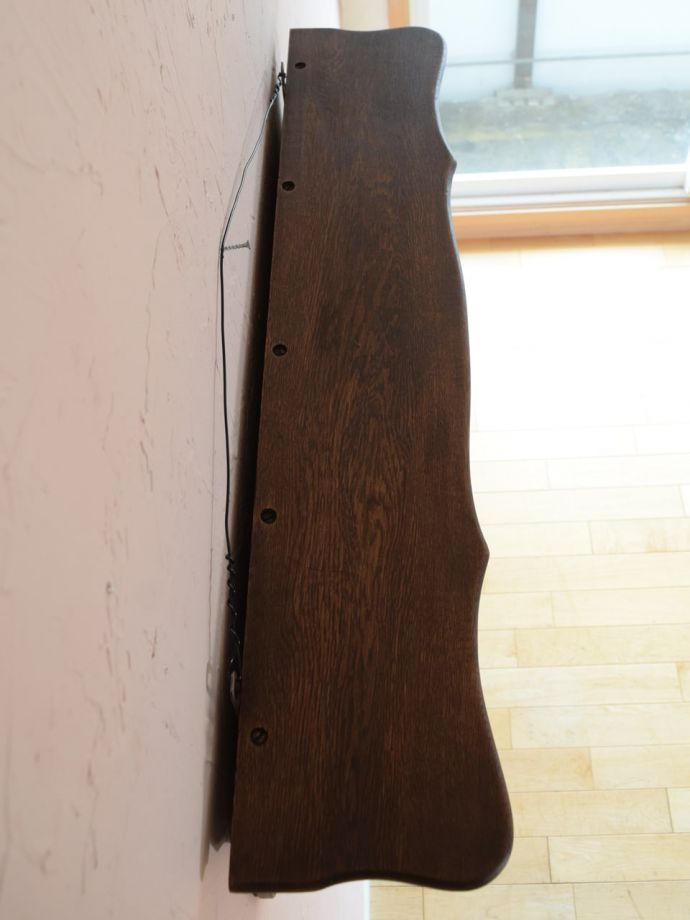 フランスのアンティークウォールシェルフ、オーク材のおしゃれな